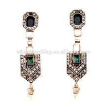 bright noble egypt style diamond emerald drop huggie earrings